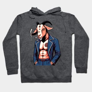 Yakuza Goat - Tattooed & Fierce 90s Cartoon Art Hoodie